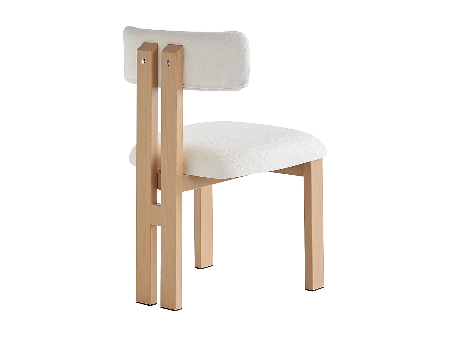 Lot de 2 Chaises de salle à manger - 45.8×54×79 chaise en tissu et Métal, Blanc