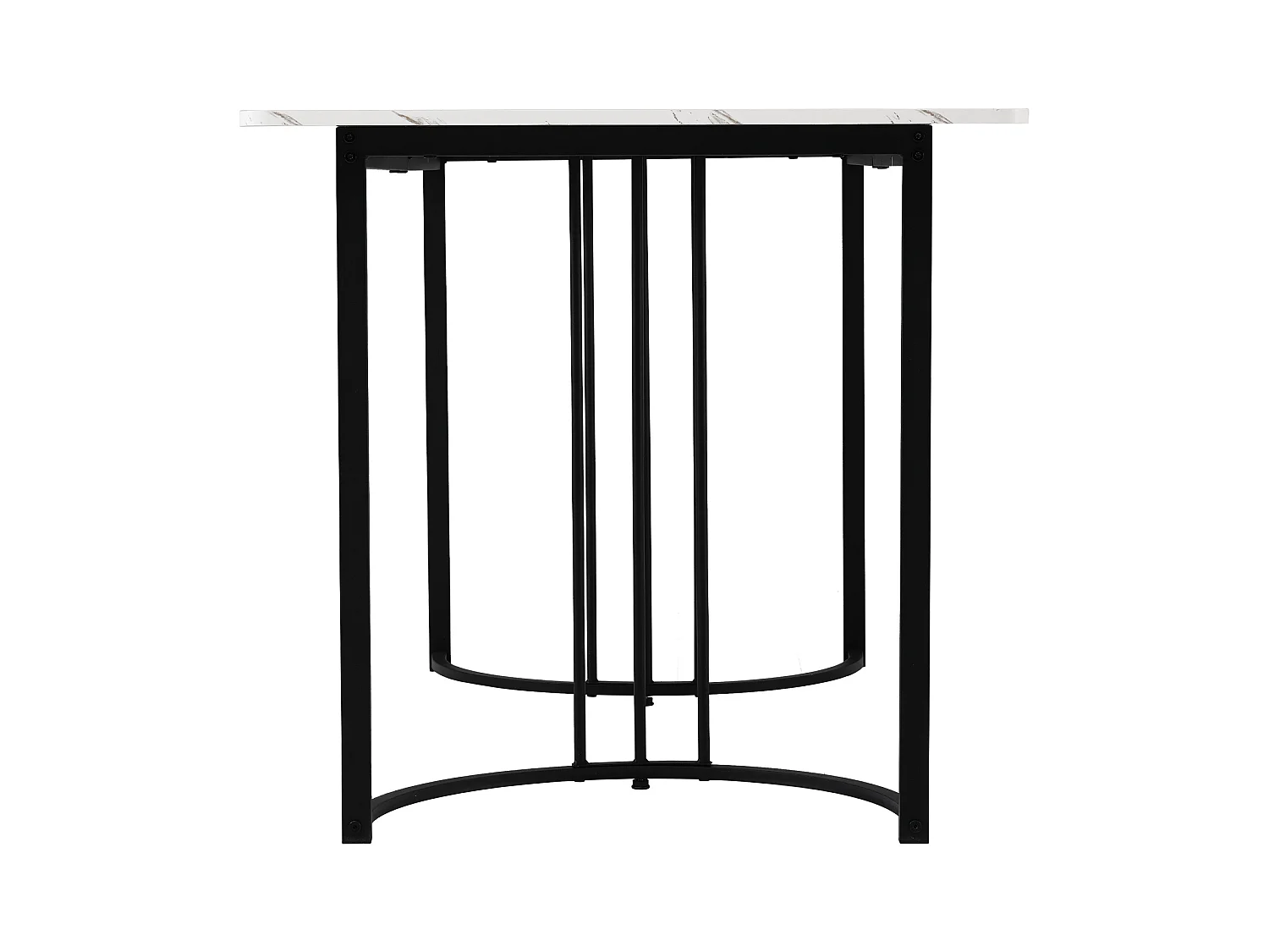 Tavolo da pranzo 140 x 80 x 75 cm, metallo, rettangolare in marmo moderno, gambe regolabili, bianco/nero.