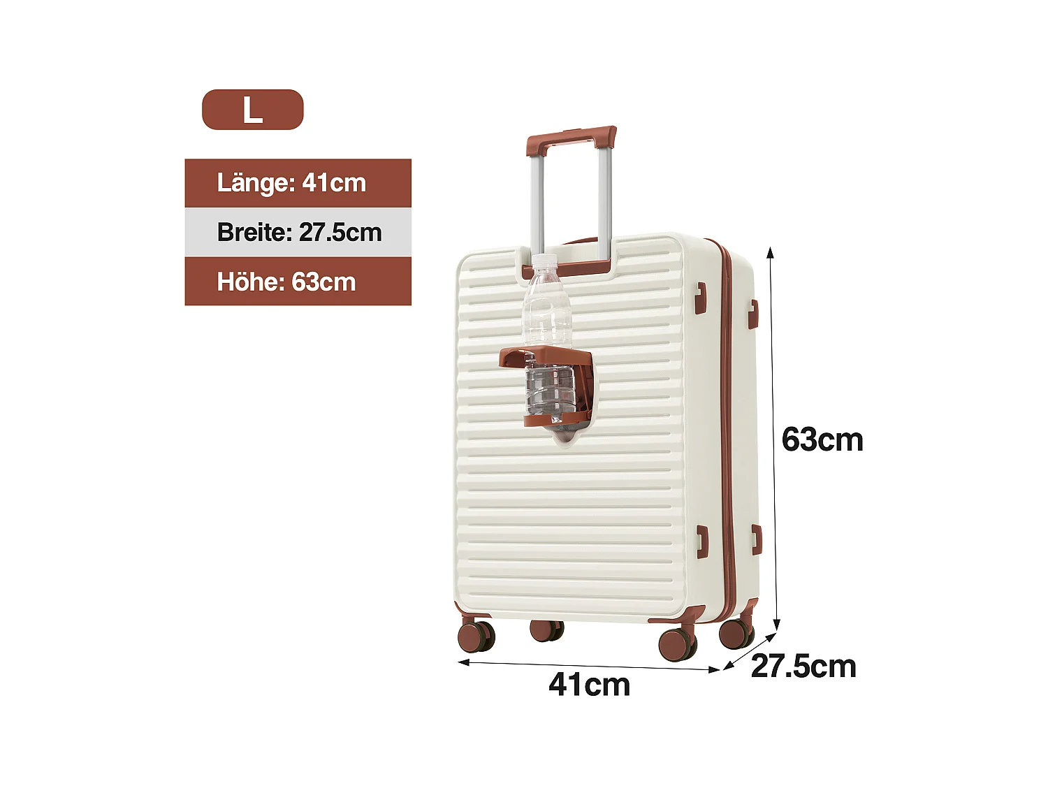 3-delige handbagageset 20&24&28 inch – Vooropening – ABS-materiaal – TSA-slot – 360° rol – wit