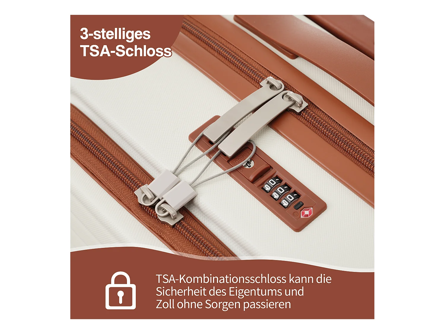 3-delige handbagageset 20&24&28 inch – Vooropening – ABS-materiaal – TSA-slot – 360° rol – wit