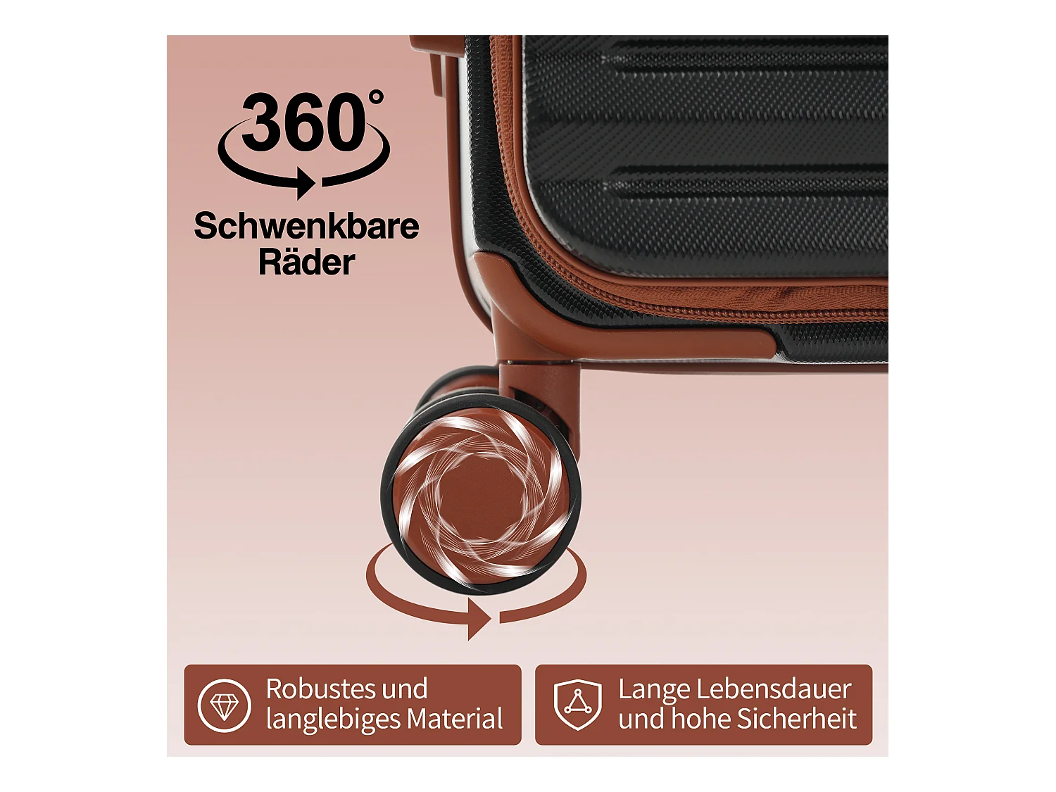 3-delige handbagageset 20&24&28 inch – Vooropening – ABS-materiaal – TSA-slot – 360° rol – zwart