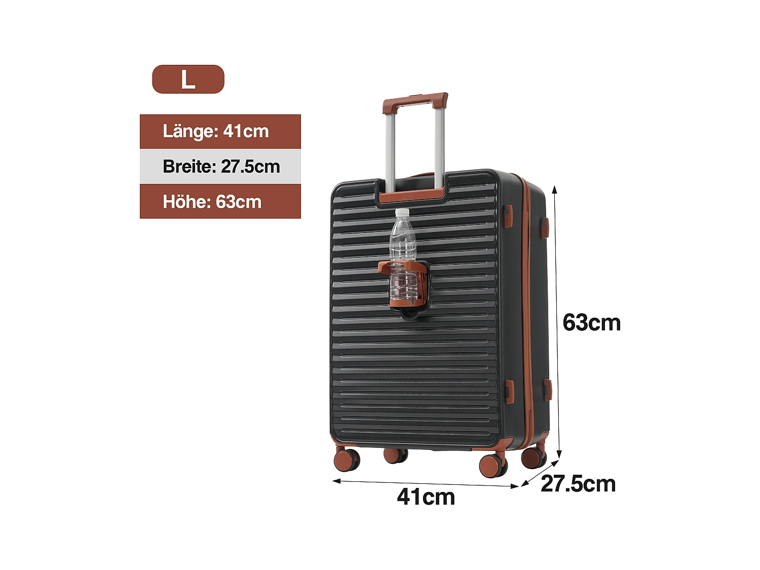 3-delige handbagageset 20&24&28 inch – Vooropening – ABS-materiaal – TSA-slot – 360° rol – zwart