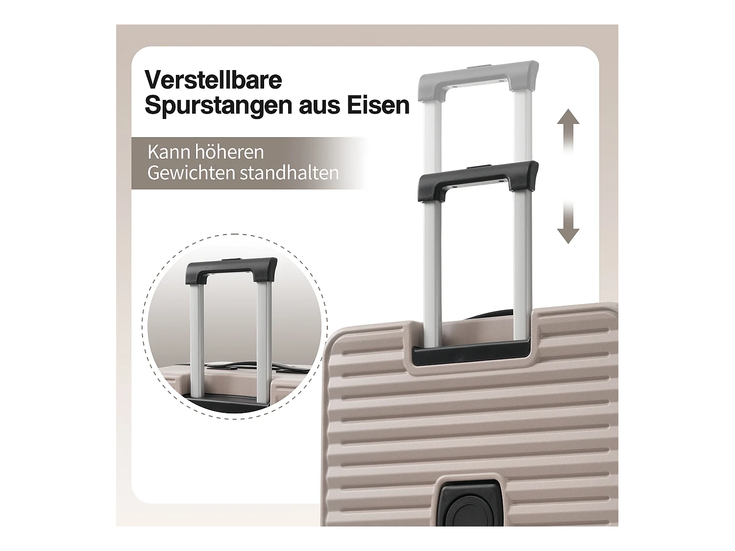 3-delige handbagageset 20&24&28 inch – ontwerp met opening aan de voorkant – ABS-materiaal – TSA-slot – 360° rol – bruin