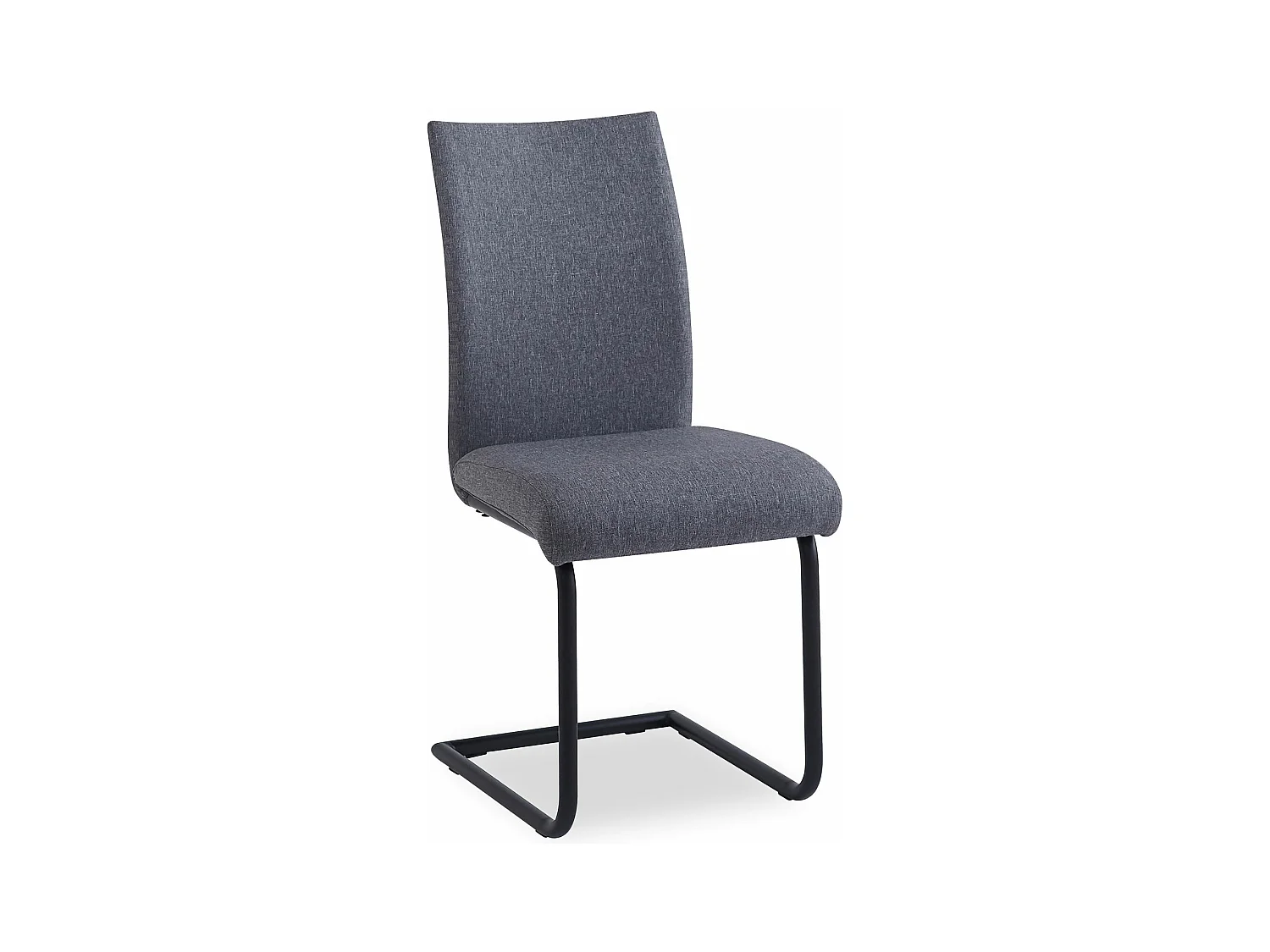Lot de 4 chaises ALADINO pour salle à manger ou cuisine, en tissu gris au design moderne avec assise rembourrée
