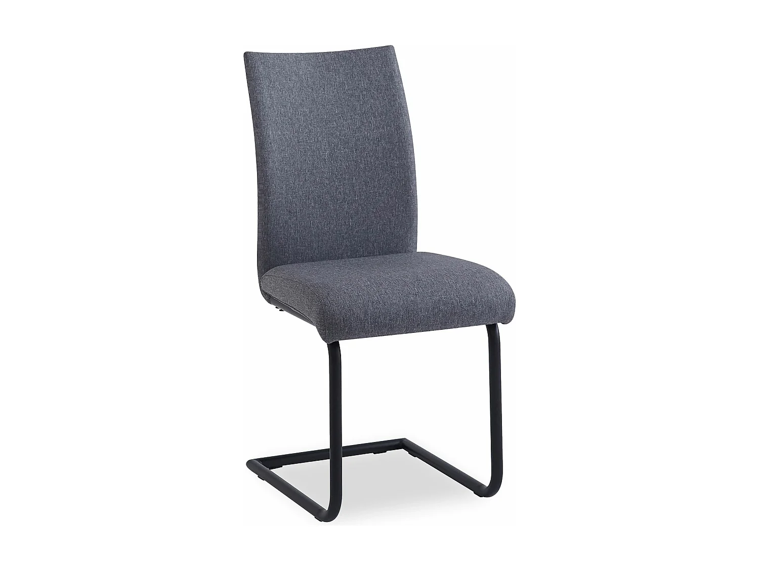 Lot de 4 chaises ALADINO pour salle à manger ou cuisine, en tissu gris au design moderne avec assise rembourrée