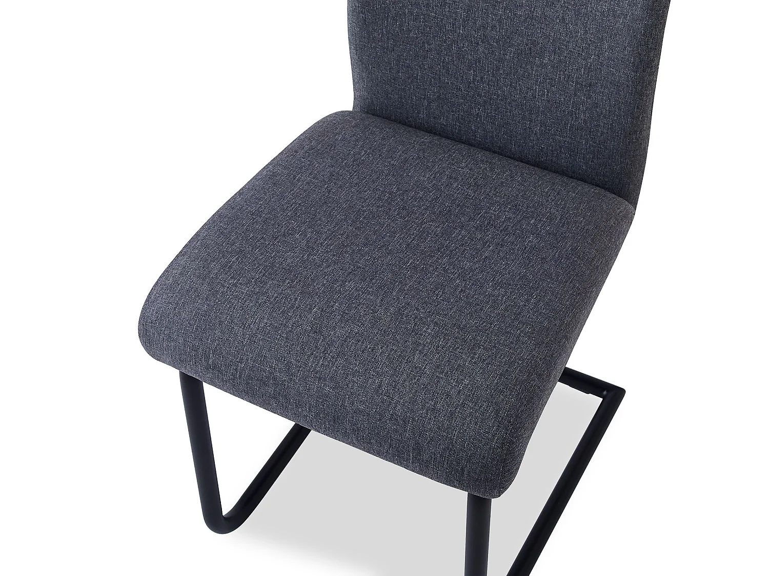 Lot de 4 chaises ALADINO pour salle à manger ou cuisine, en tissu gris au design moderne avec assise rembourrée