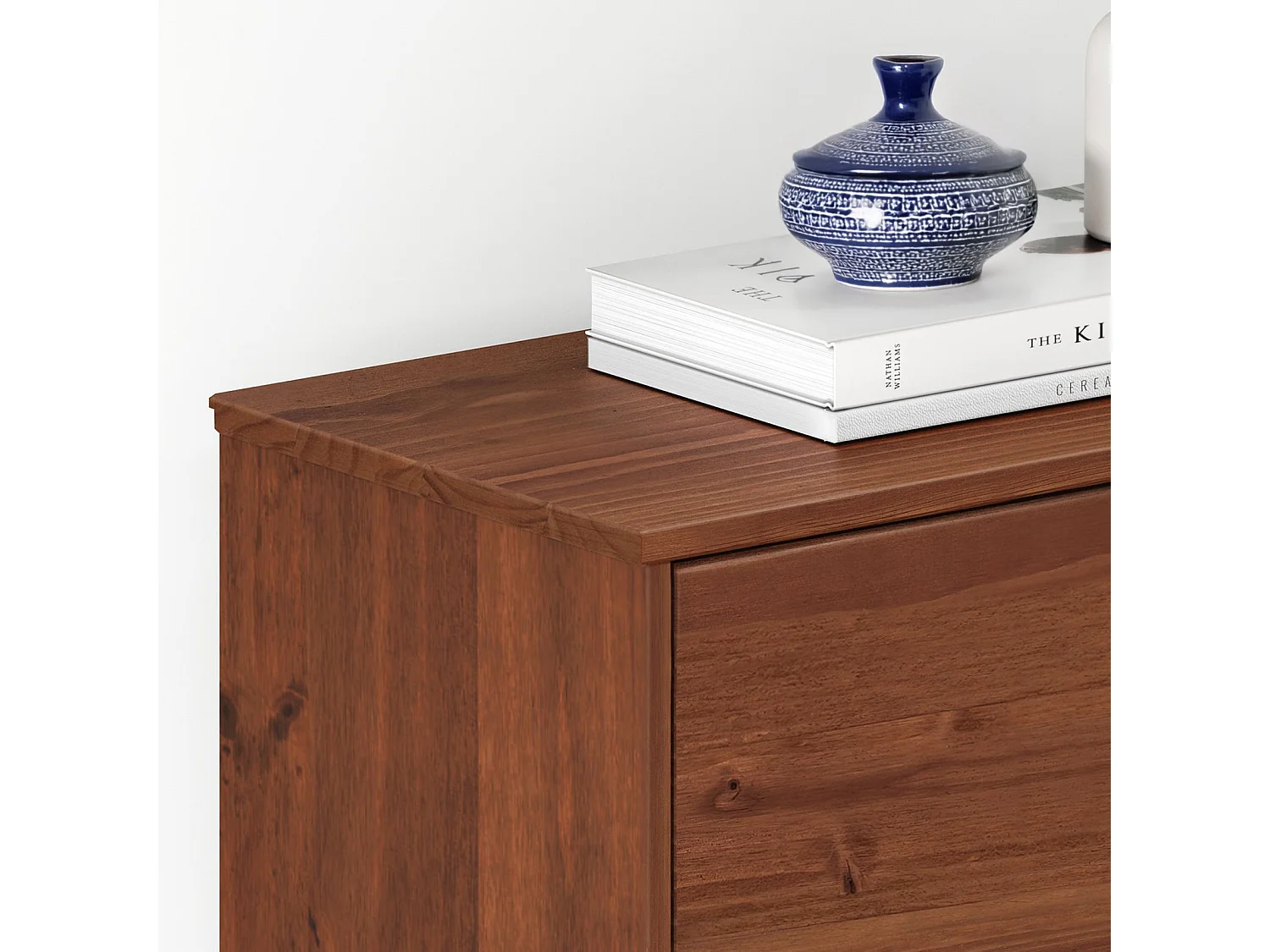 Meuble à chaussures entrée Mikka 2 abattants en bois massif coloris châtaignier pour jusqu'à 10 paires 59 x 96 x 25 cm