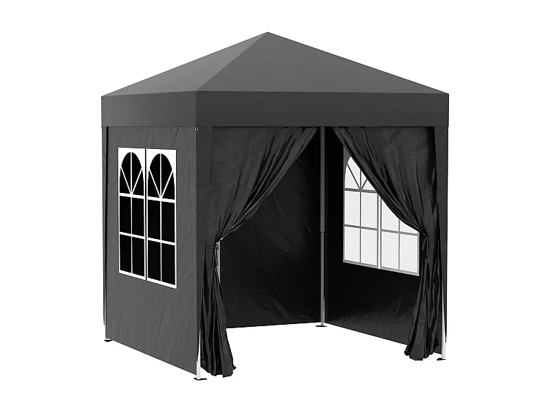 Faltbare Markise 4 m² - 2 Fenster, 4 Seiten - Stahl und Oxford-Stoff - 2 Türen mit Reißverschluss