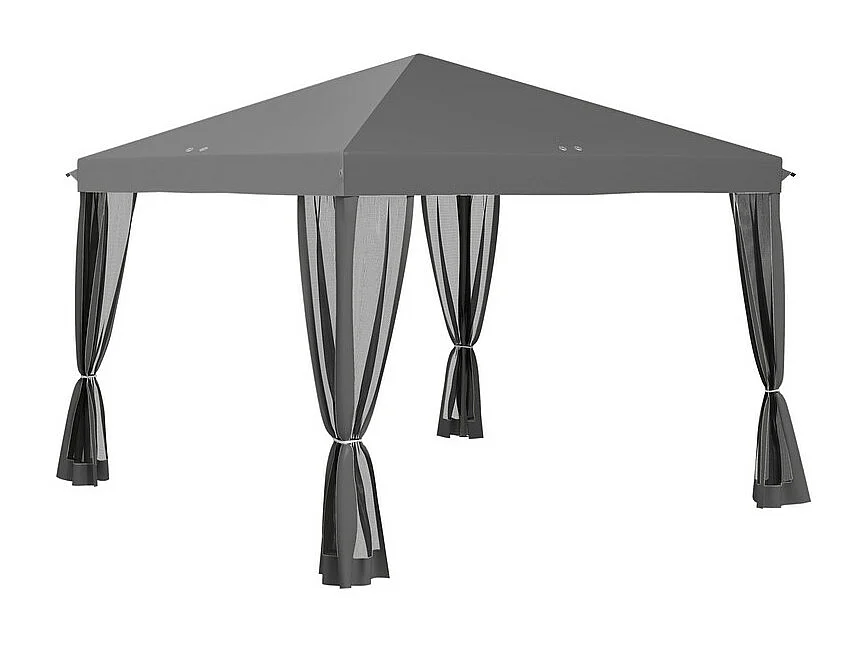 Gazebo in acciaio e tessuto Oxford 420D - 3x3m 9 m² - con tende - 2 porte con zip