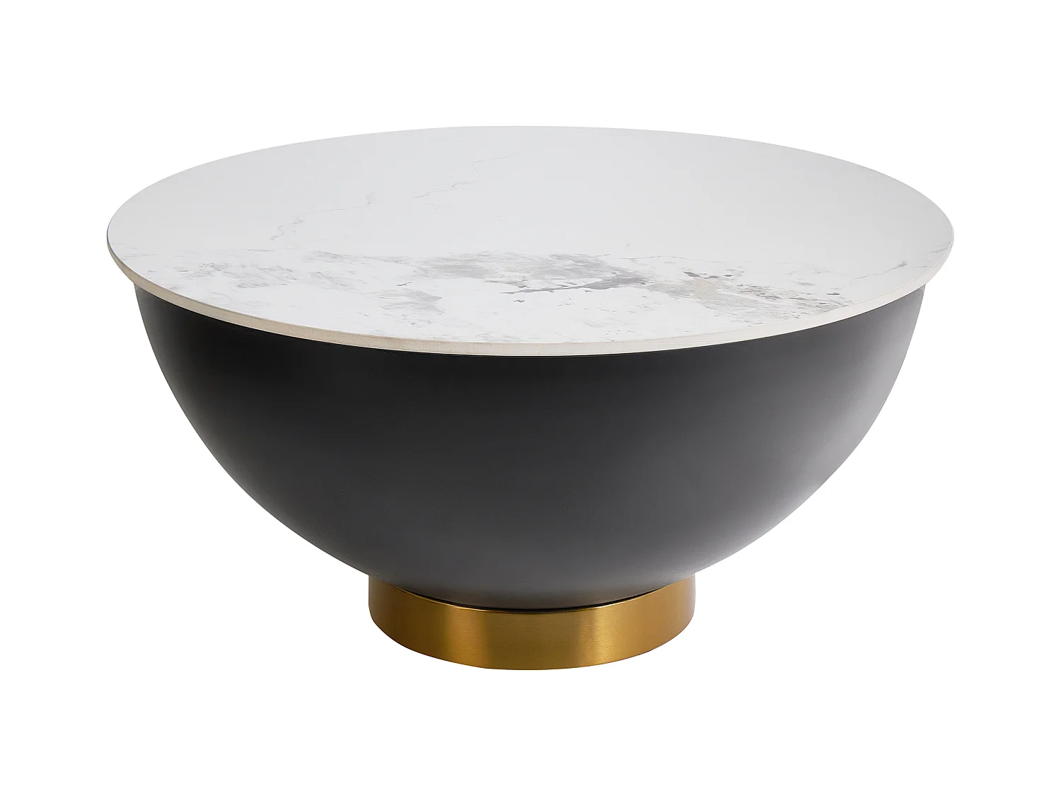 Table basse NADINE Céramique Noir avec rangement