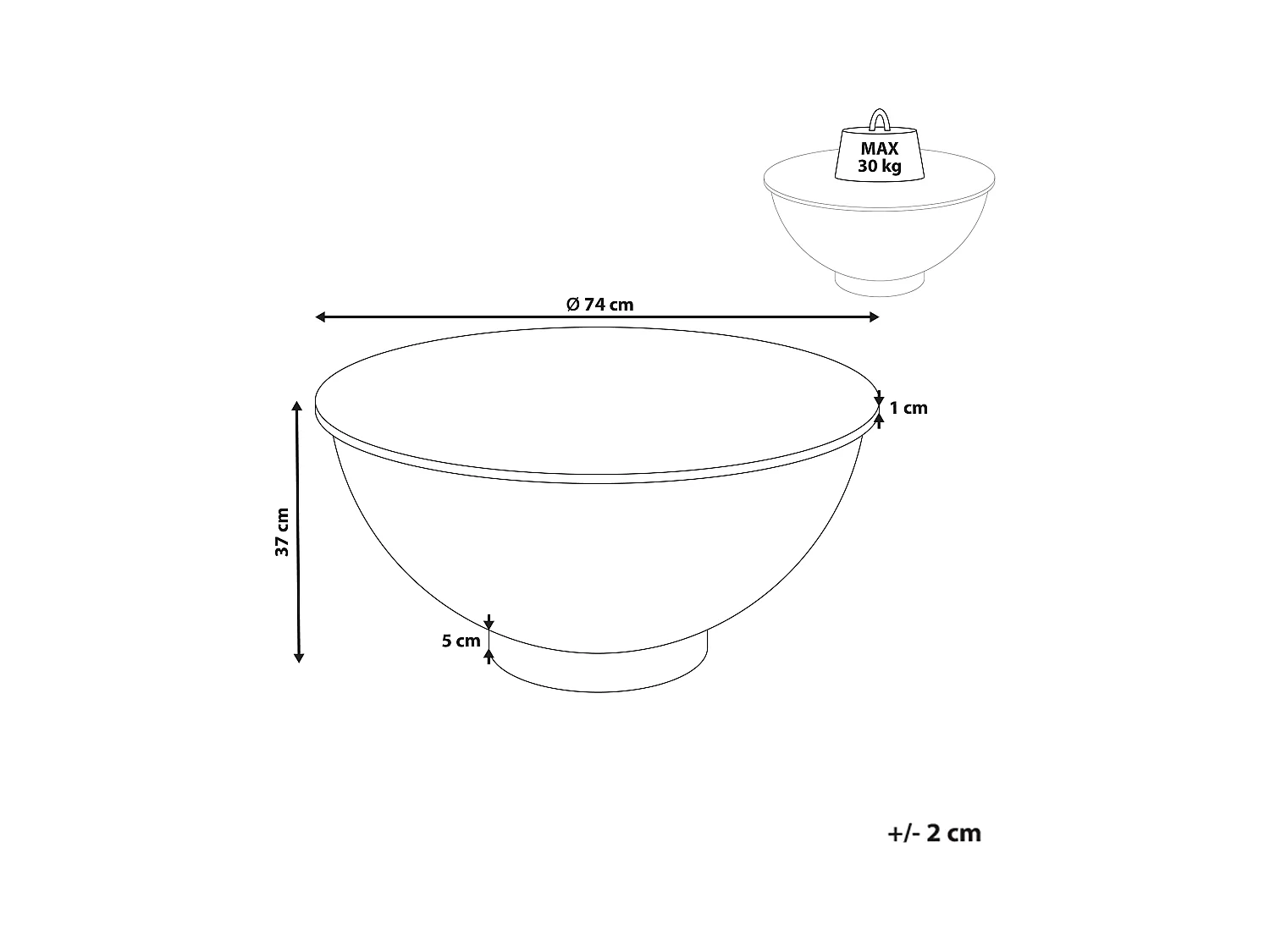 Table basse NADINE Céramique Noir avec rangement