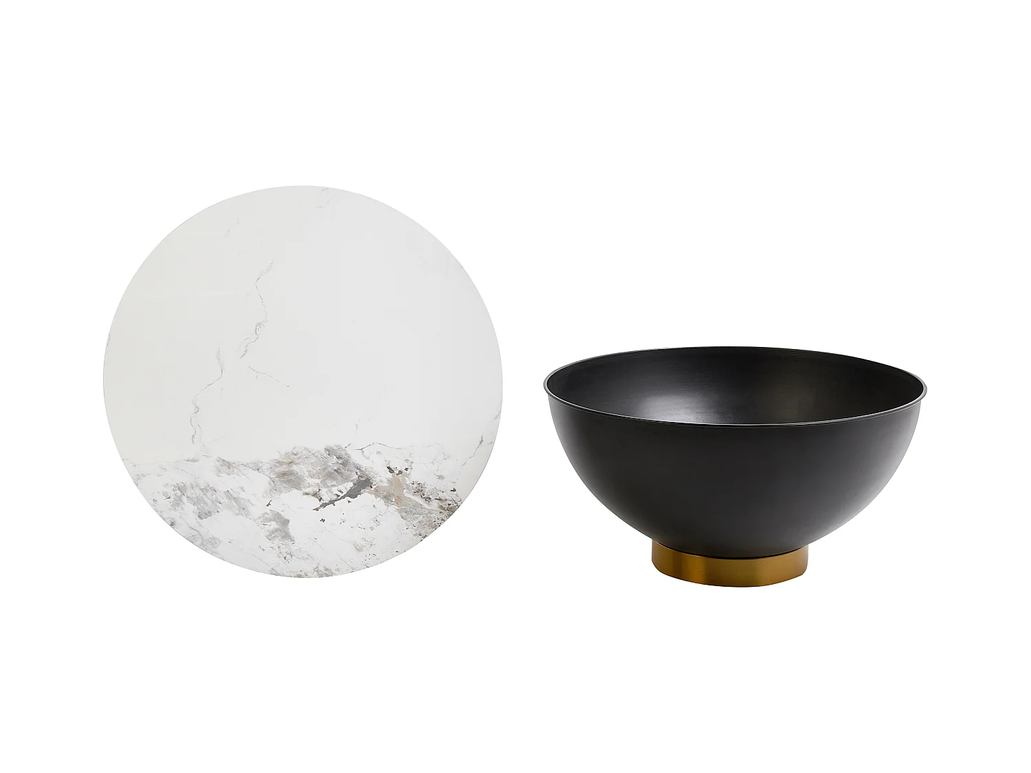 Table basse NADINE Céramique Noir avec rangement