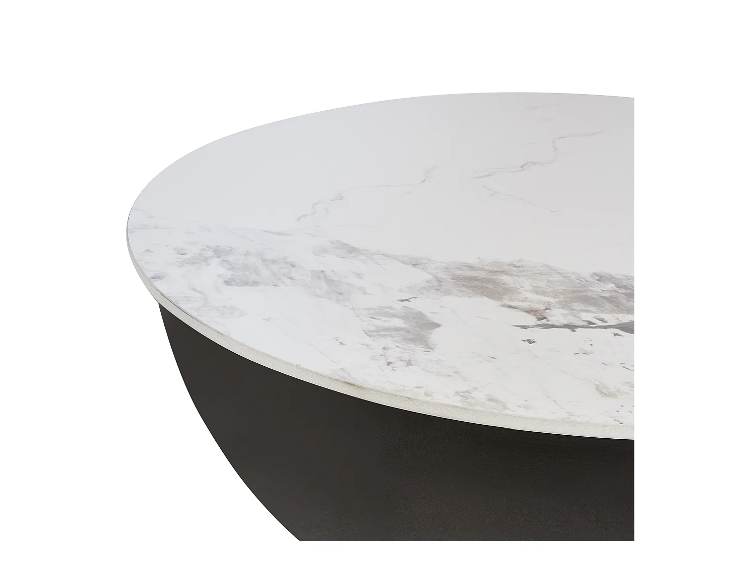 Table basse NADINE Céramique Noir avec rangement