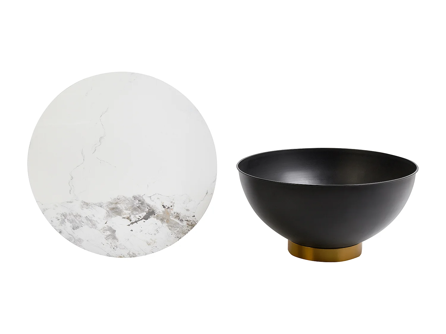 Table basse NADINE Céramique Noir avec rangement