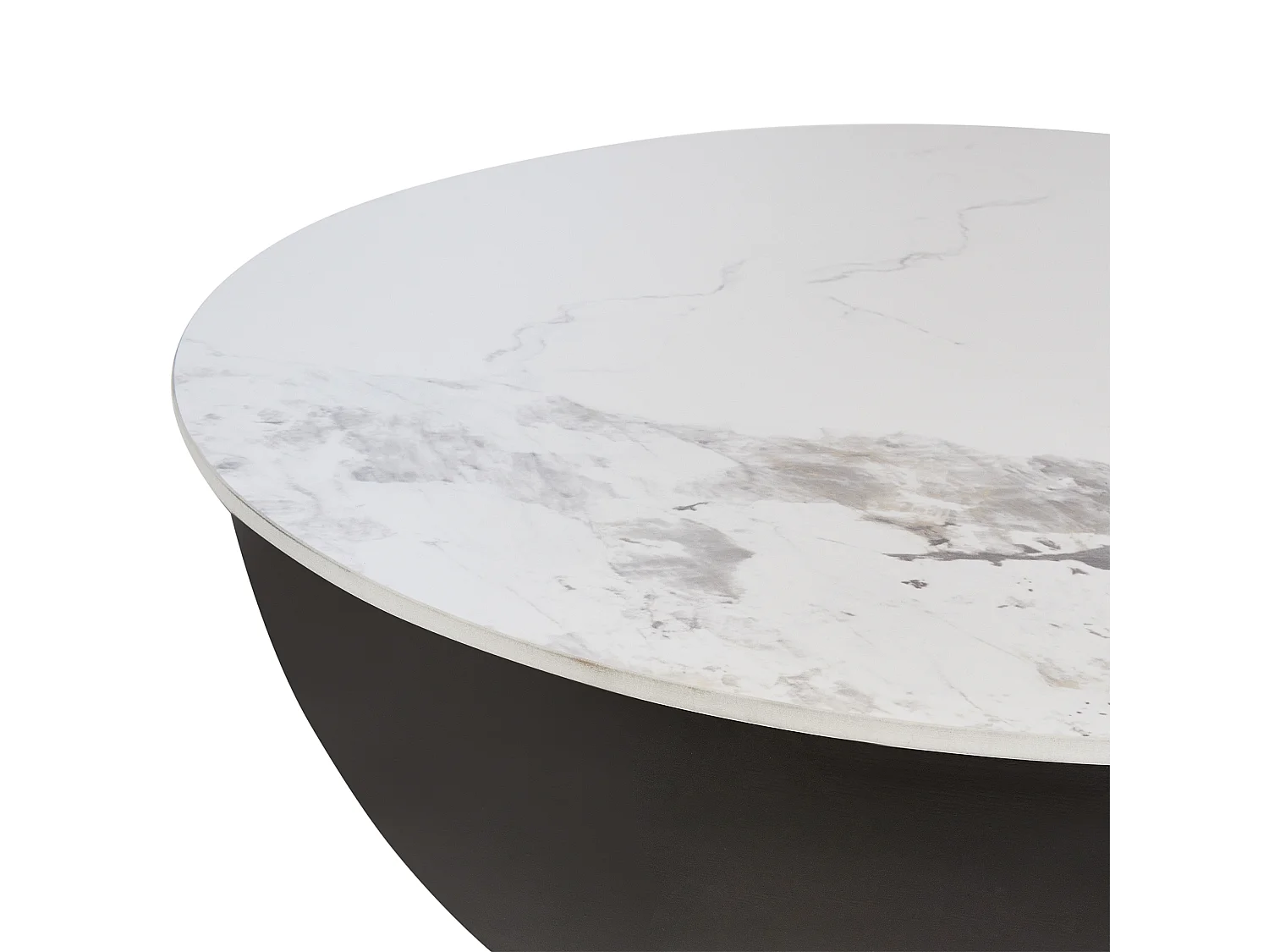 Tavolino da caffè NADINE Ceramica Nero con contenitore