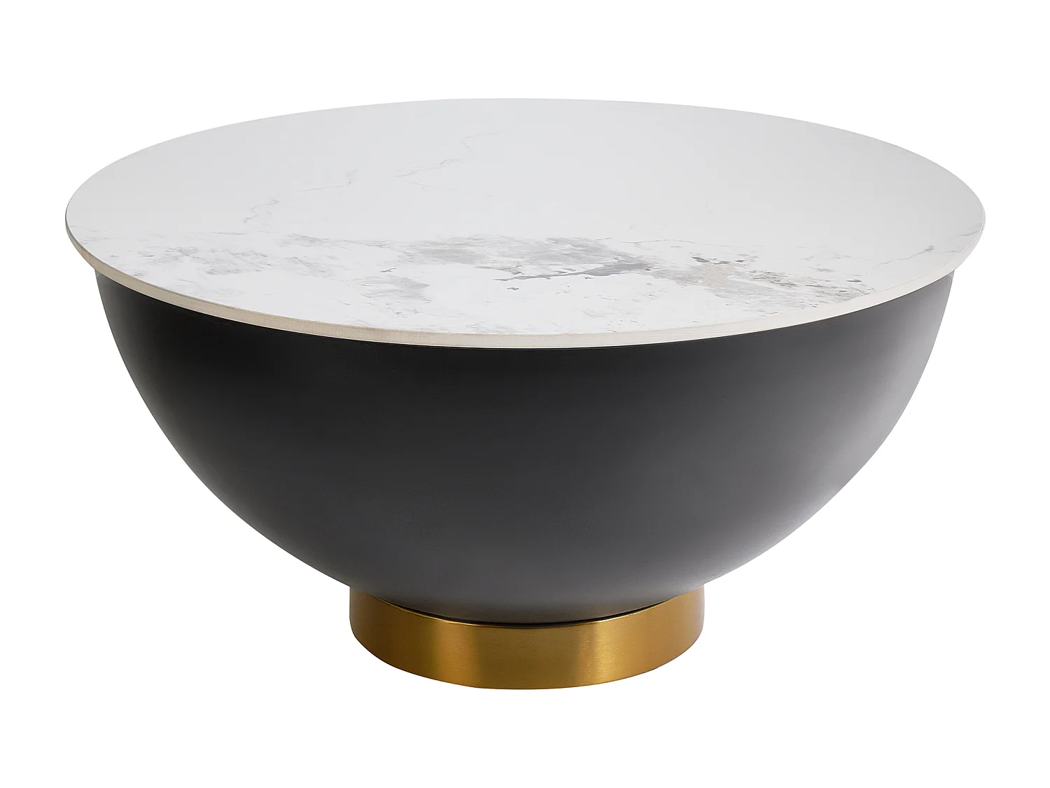 Tavolino da caffè NADINE Ceramica Nero con contenitore