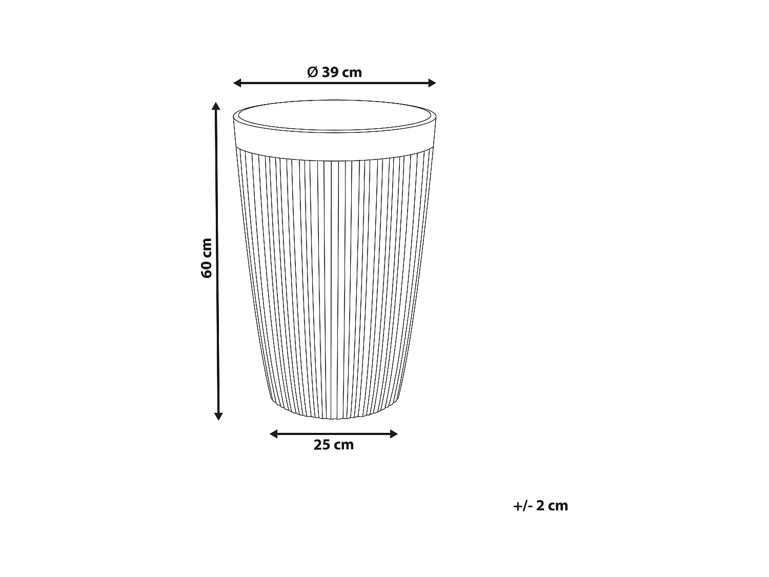 Maceta KOLA Material sintético 39 cm Beige