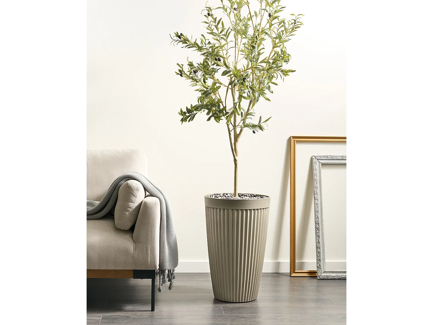 Bloempot KOLA Kunststof 39 cm Beige