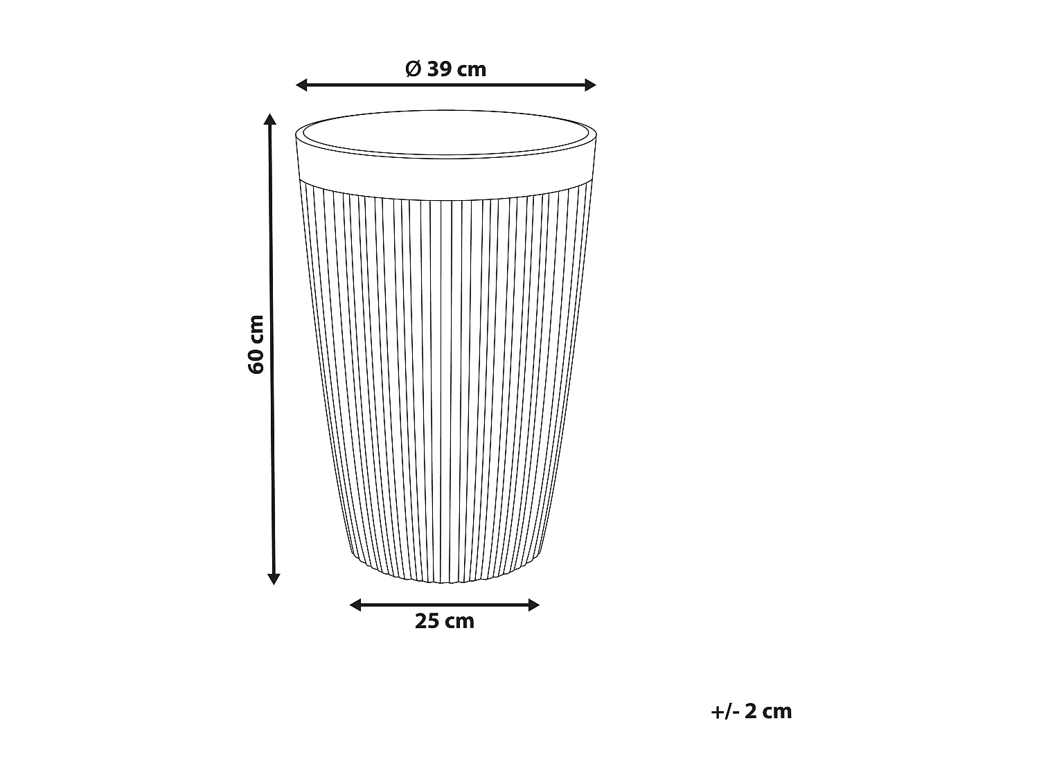Blumenkübel KOLA Kunststoff 39 cm Beige