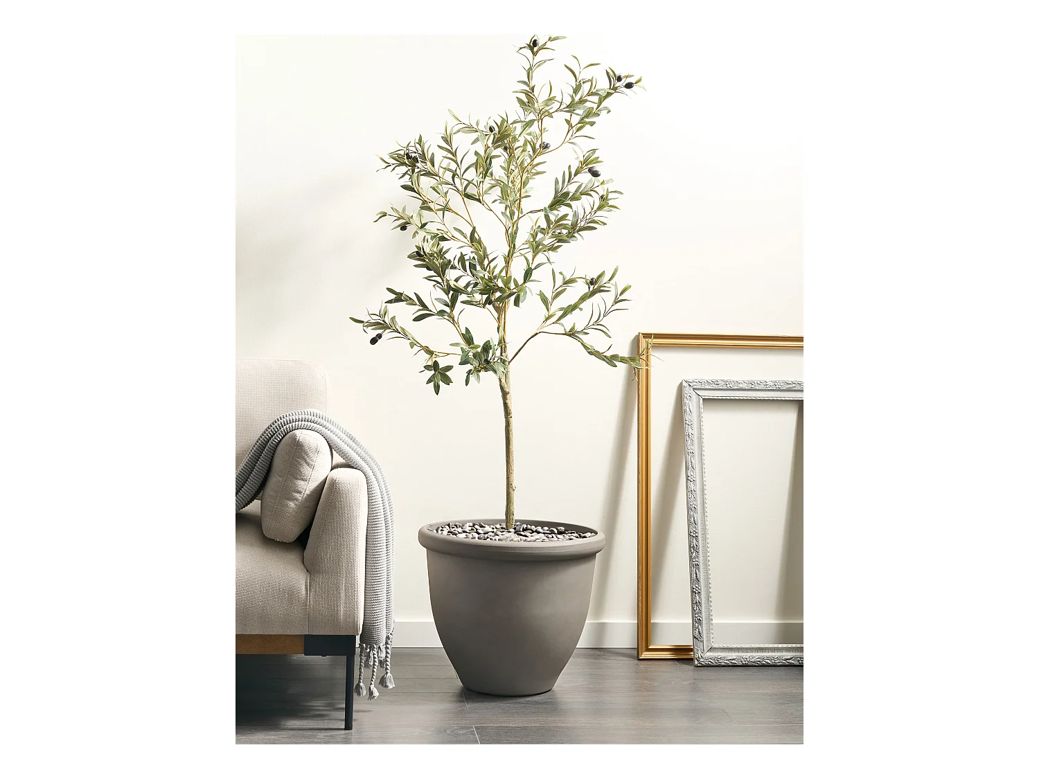 Doniczka TESALIA Plastik 49 cm Szary