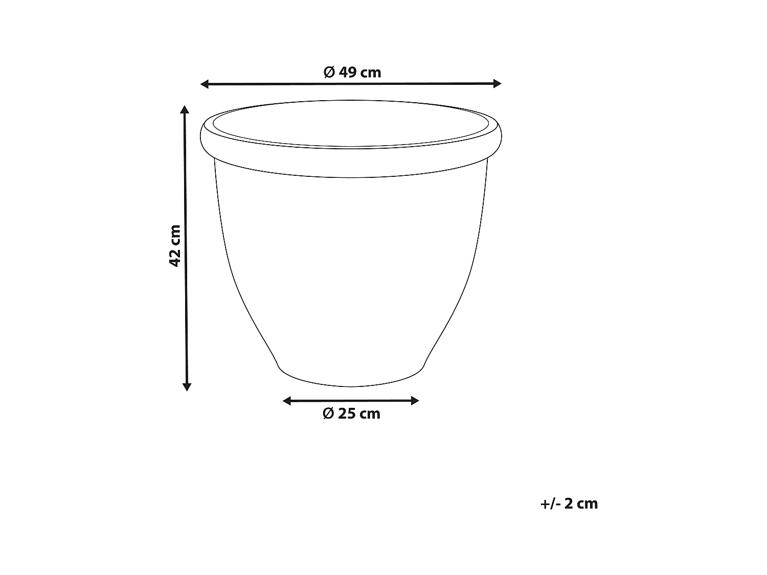 Doniczka TESALIA Plastik 49 cm Szary
