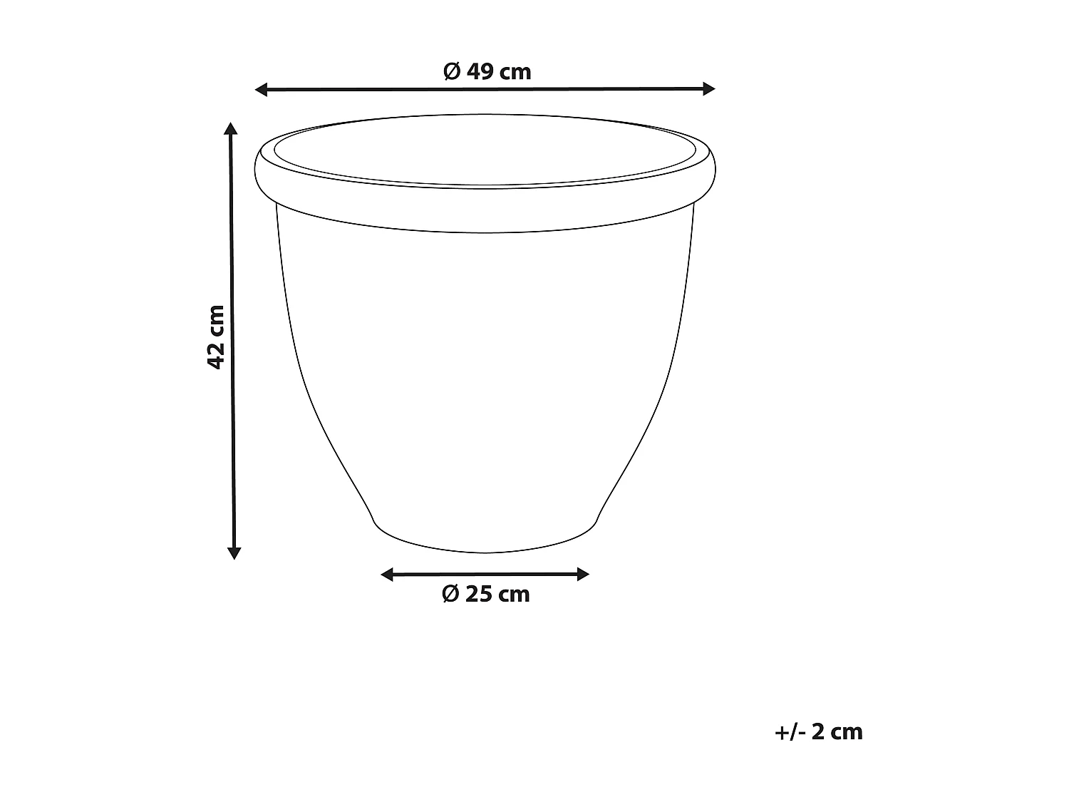 Cache-pot TESALIA 49 cm Gris
