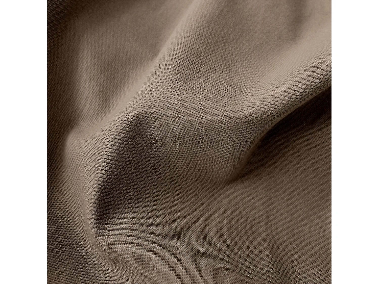 Lot de 2 coussins déhoussables, carré 60x60cm, marron vison, 100% coton, collection Panama