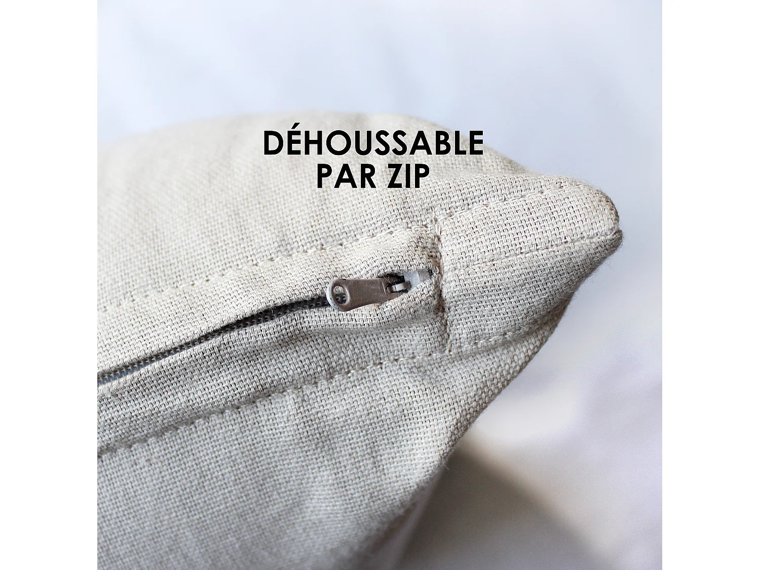 Lot de 2 coussins déhoussables, carré 60x60cm, jaune moutarde, 100% coton, collection Panama