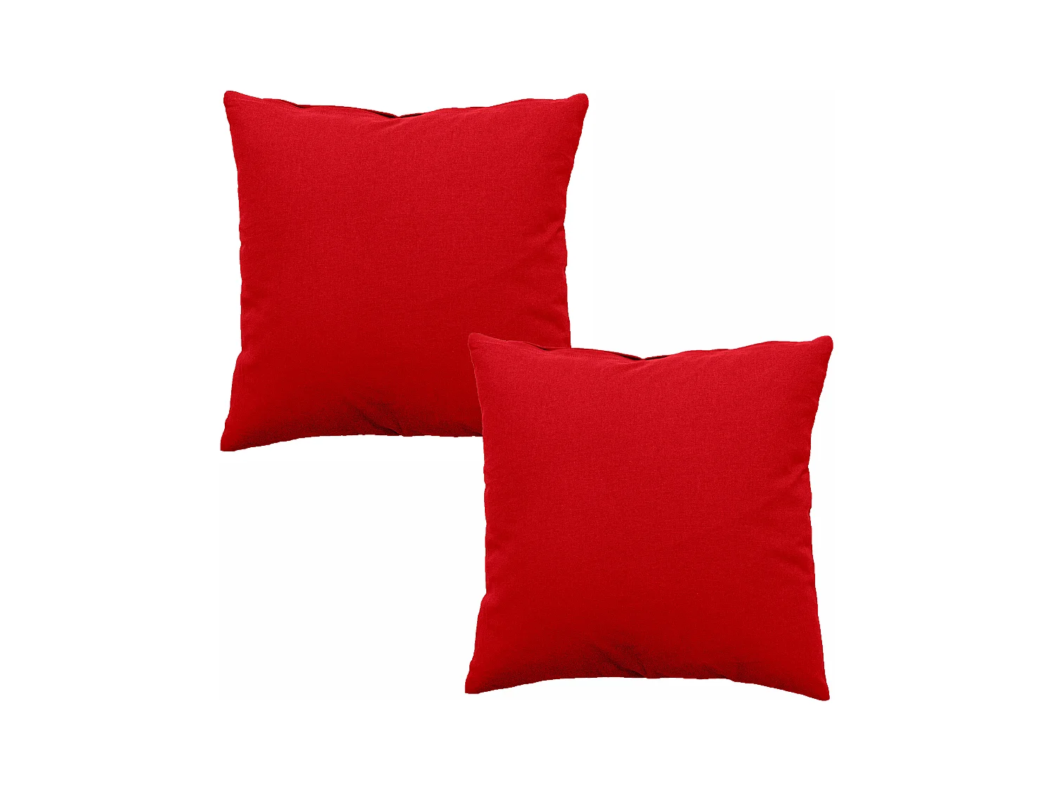 Lot de 2 coussins déhoussables, carré 60x60cm, rouge, 100% coton, collection Panama