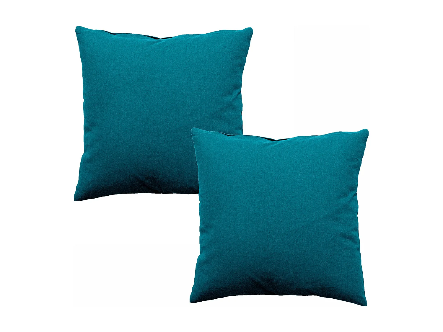 Set van 2 afneembare kussenhoezen, vierkant 60x60cm, eendblauw, 100% katoen, Panama collectie