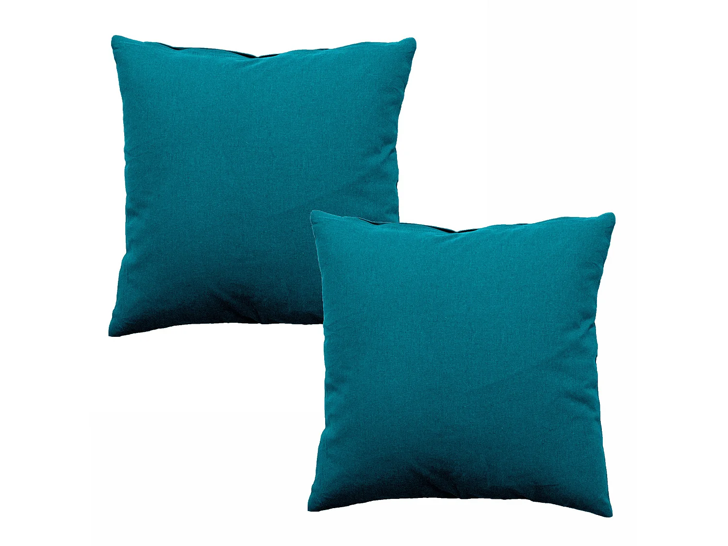 Set van 2 afneembare kussenhoezen, vierkant 60x60cm, eendblauw, 100% katoen, Panama collectie