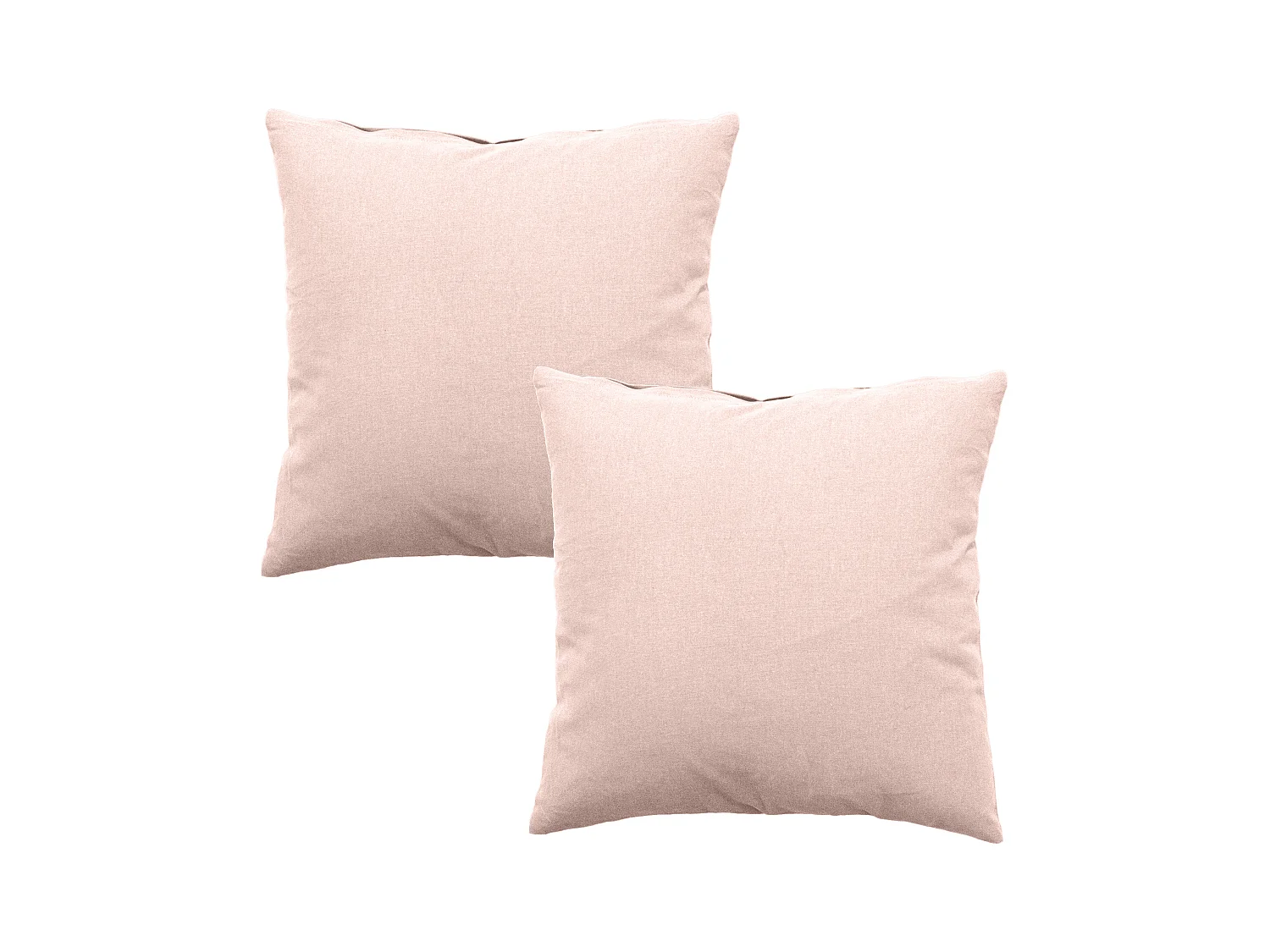 Lot de 2 coussins déhoussables, carré 60x60cm, vieux rose, 100% coton, collection Panama