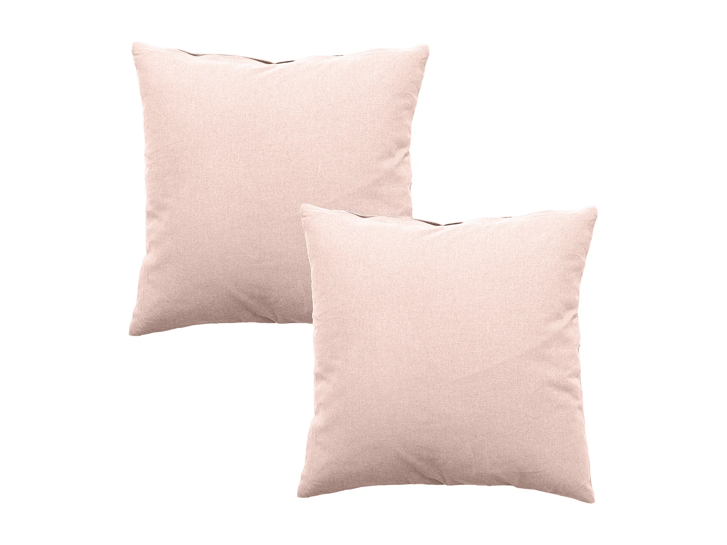 Lot de 2 coussins déhoussables, carré 60x60cm, vieux rose, 100% coton, collection Panama