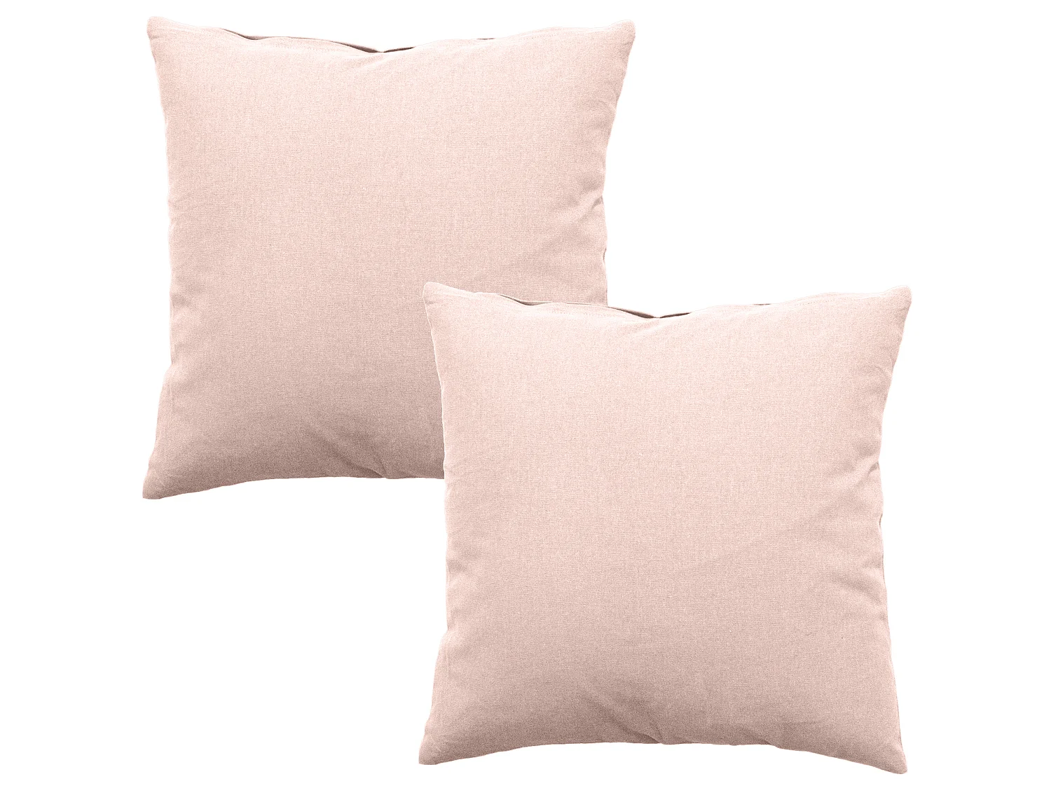 Lot de 2 Coussins déhoussables, carré 60x60cm, 100% coton, Collection Panama, CMADECO - Rose