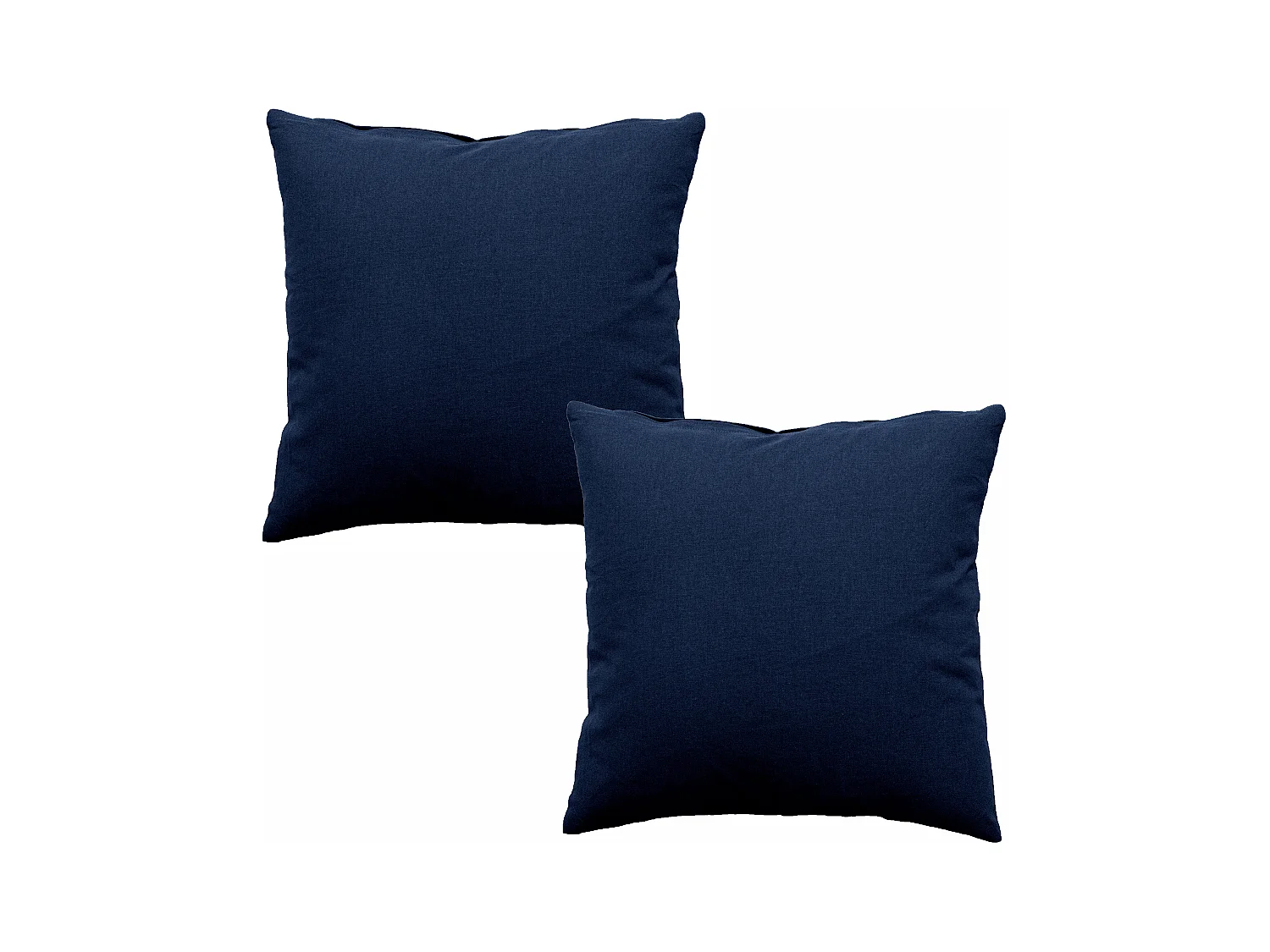 Lot de 2 coussins déhoussables, carré 60x60cm, bleu marine, 100% coton, collection Panama