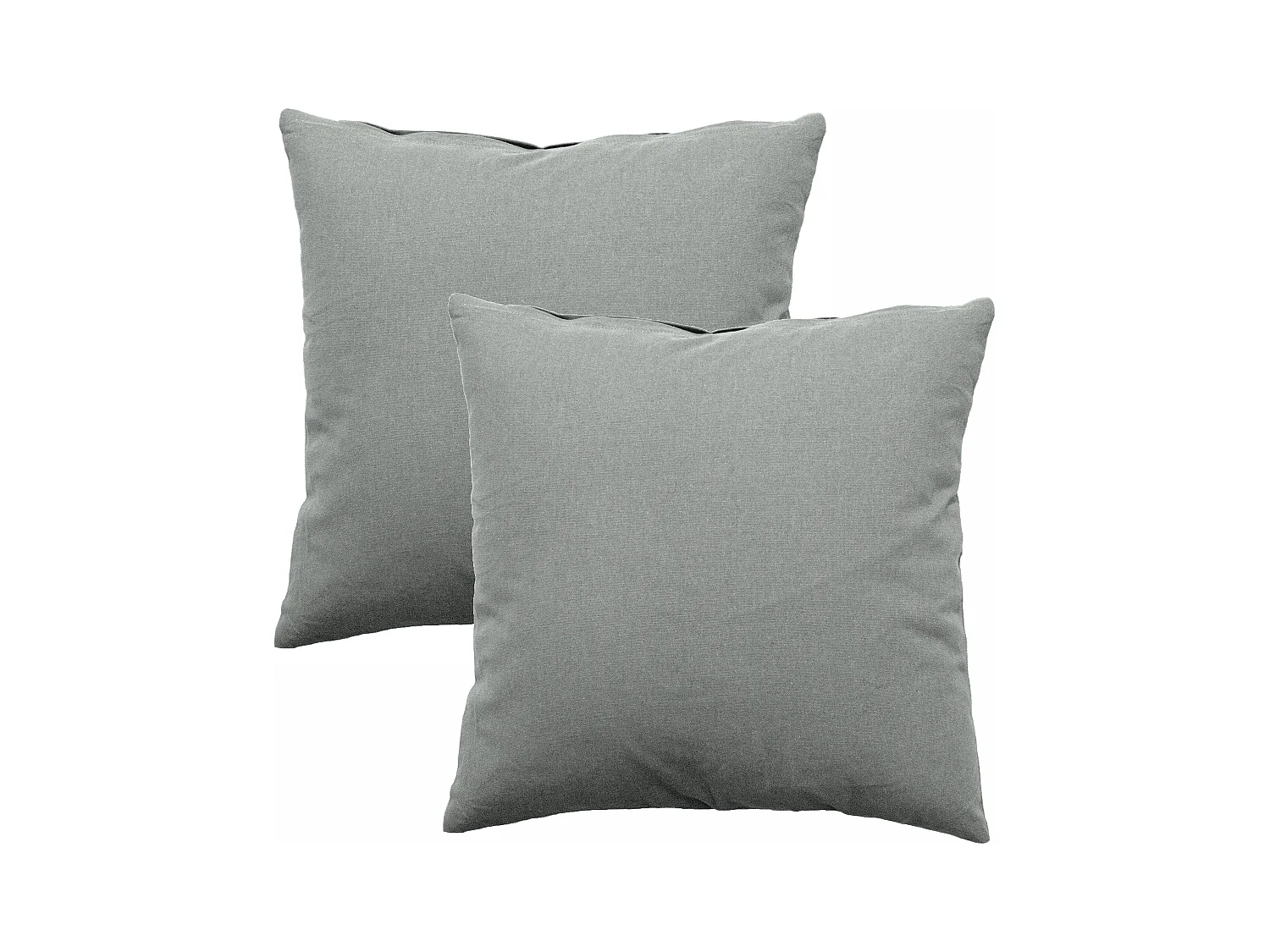 Lot de 2 coussins déhoussables, carré 60x60cm, gris clair, 100% coton, collection Panama