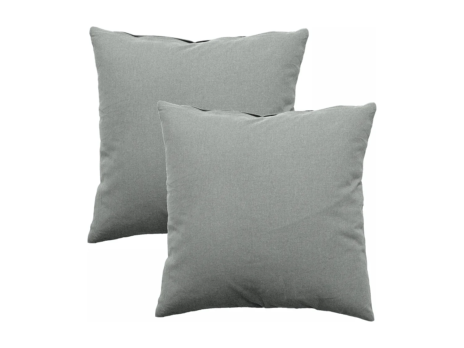Lot de 2 coussins déhoussables, carré 60x60cm, gris clair, 100% coton, collection Panama