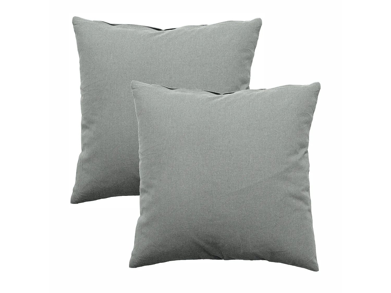 Lot de 2 Coussins déhoussables, carré 60x60cm, 100% coton, Collection Panama, CMADECO - Gris