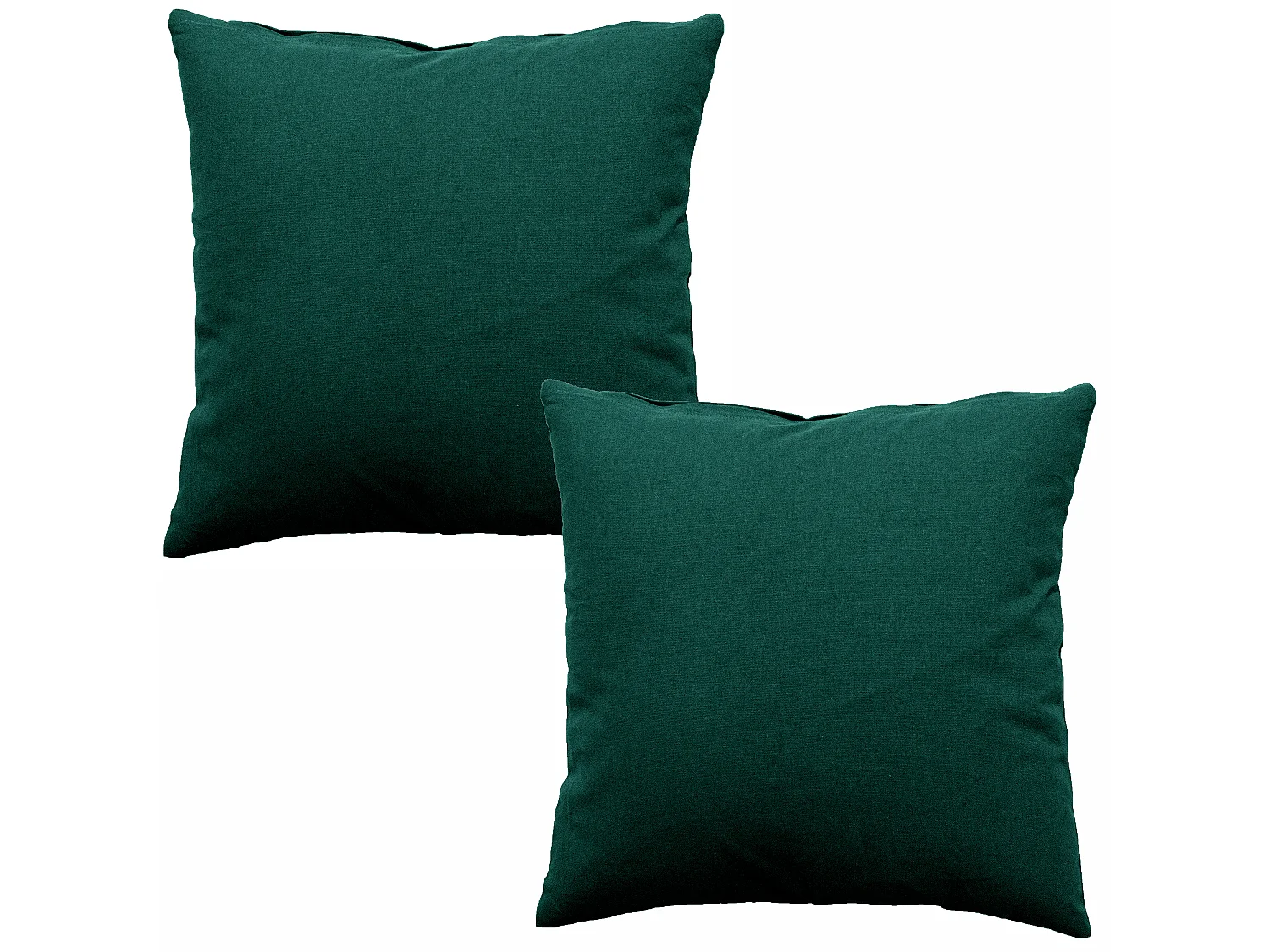 Set van 2 afneembare kussenhoezen, vierkant 60x60cm, donkergroen, 100% katoen, Panama collectie