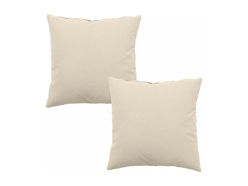 Lot de 2 coussins déhoussables, carré 60x60cm, écru, 100% coton, collection Panama