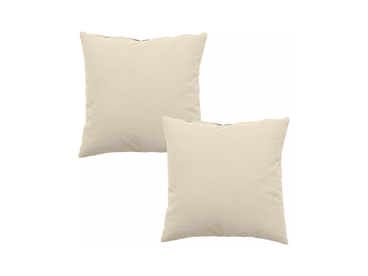 Lot de 2 coussins déhoussables, carré 60x60cm, écru, 100% coton, collection Panama