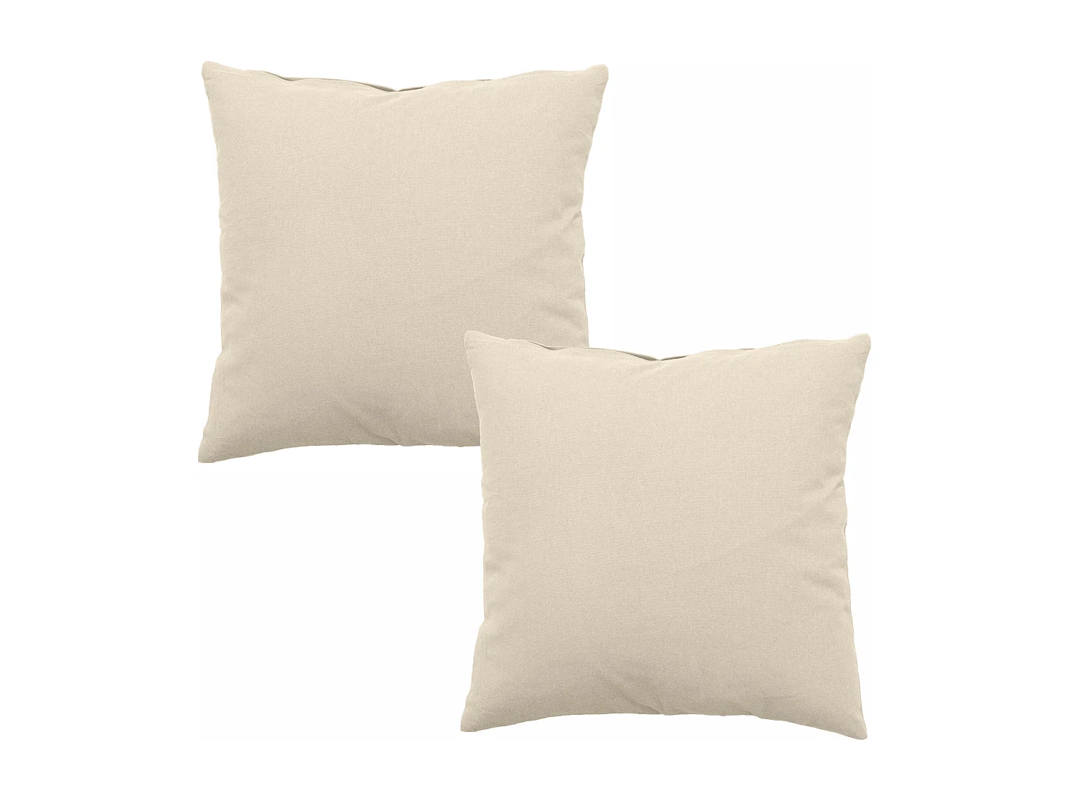 Lot de 2 coussins déhoussables, carré 60x60cm, écru, 100% coton, collection Panama