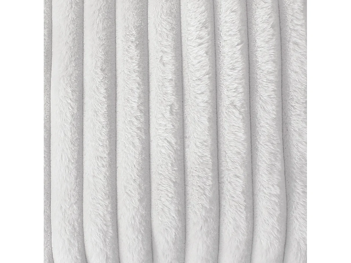 Lot de 2 coussins carré, fausse fourrure côtelée, 40x40cm, blanc, collection Matisse