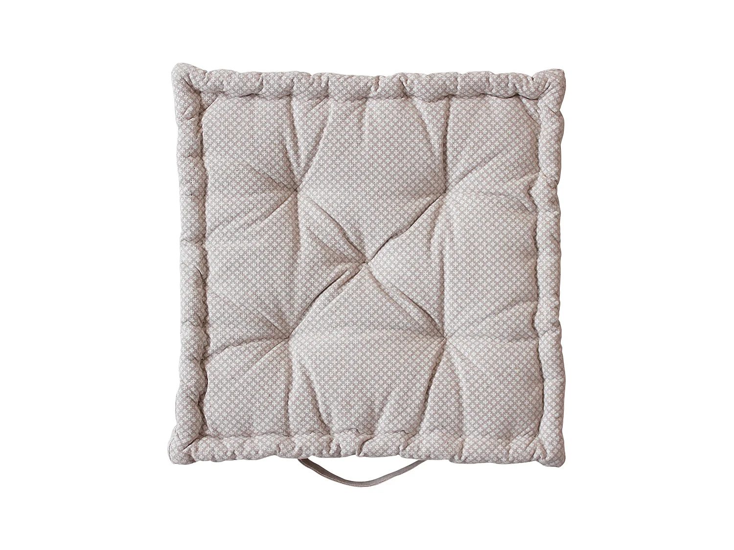 2 Coussins de sol carré avec poignée, 40 x 40 cm, Beige Naturel, Collection Rosa