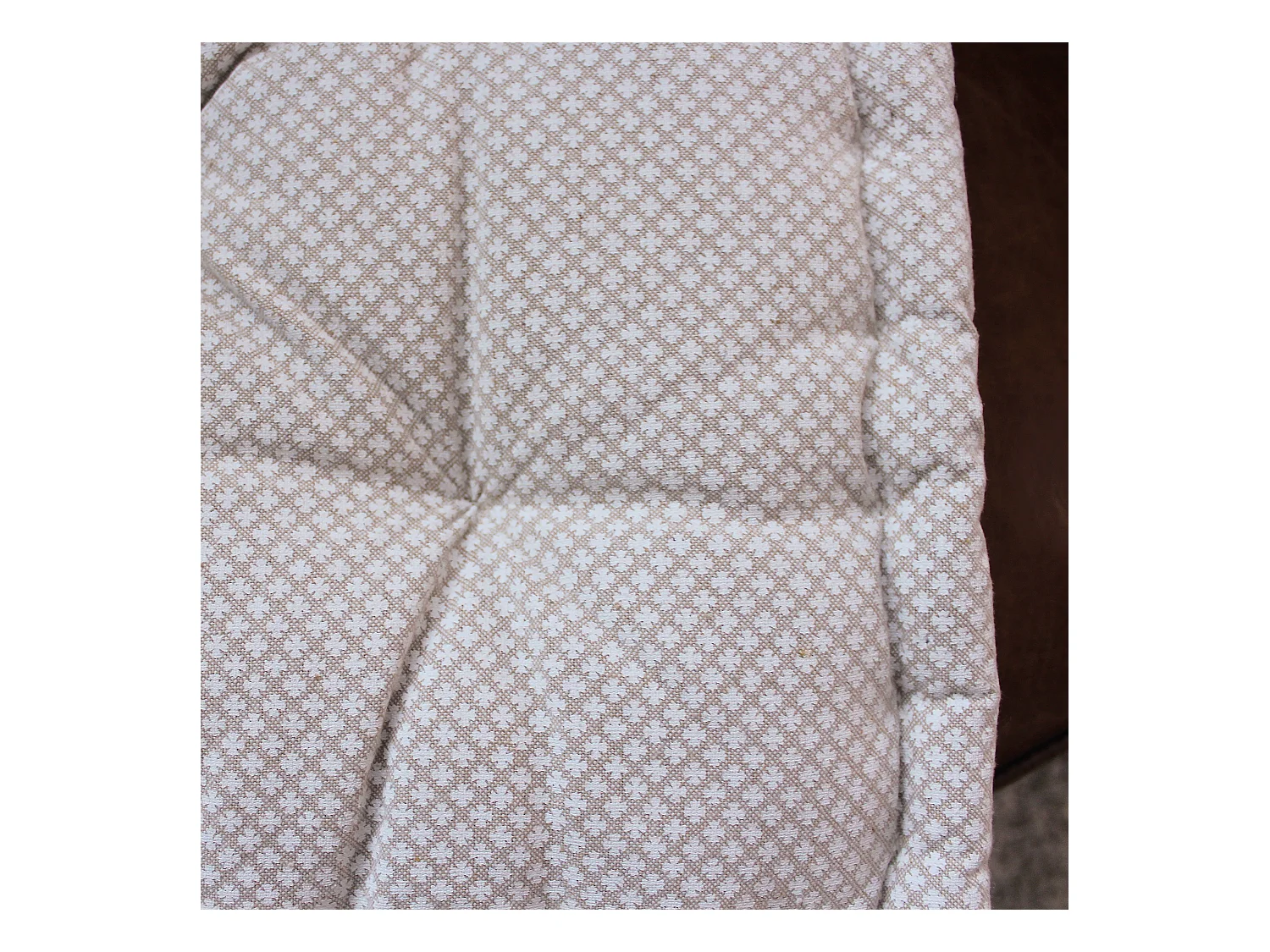 2 Coussins de sol carré avec poignée, 40 x 40 cm, Beige Naturel, Collection Rosa