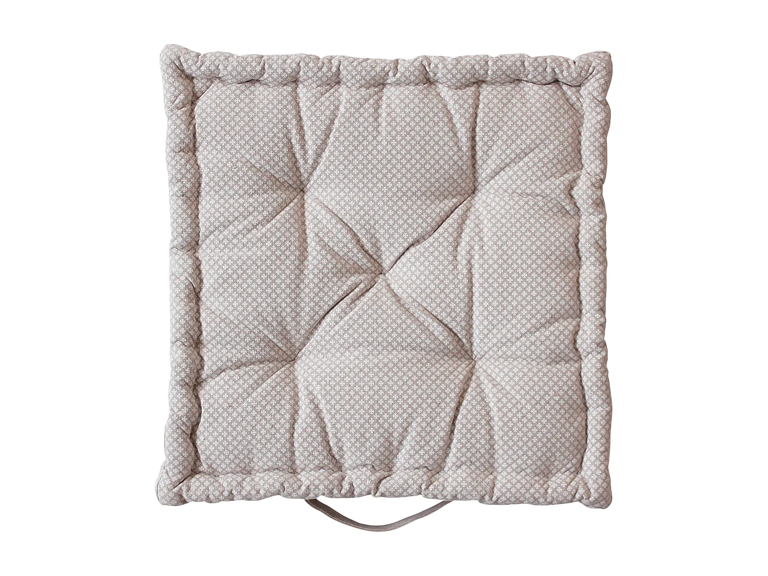 2 Coussins de sol carré avec poignée, 40 x 40 cm, Beige Naturel, Collection Rosa