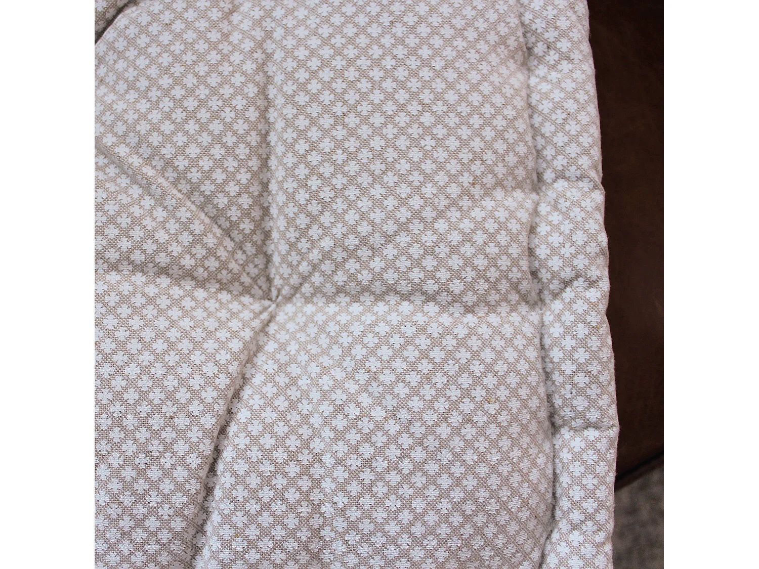 2 Coussins de sol carré avec poignée, 40 x 40 cm, Beige Naturel, Collection Rosa