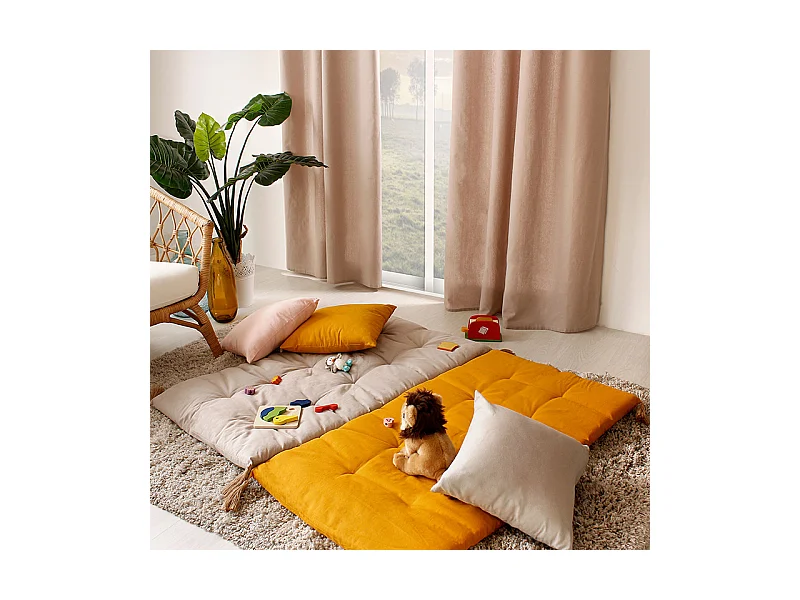 Set van 2 afneembare kussenhoezen, vierkant 60x60cm, naturel beige, 100% katoen, Panama collectie