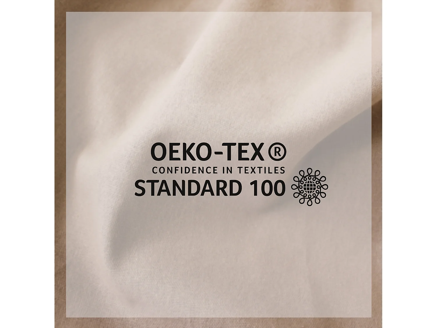 Lot de 2 coussins déhoussables, carré 60x60cm, beige naturel, 100% coton, collection Panama