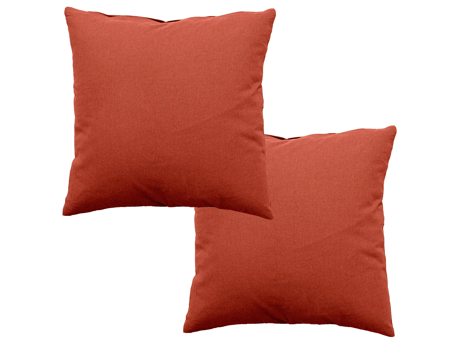 Set van 2 afneembare kussenhoezen, vierkant 60x60cm, terracotta, 100% katoen, Panama collectie